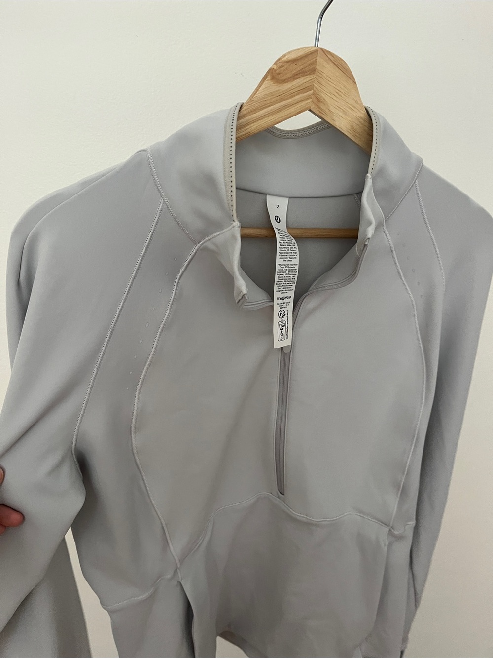 Lululemon Cold Weather Running Half Zip Size 12 White - Picture 8 of 8